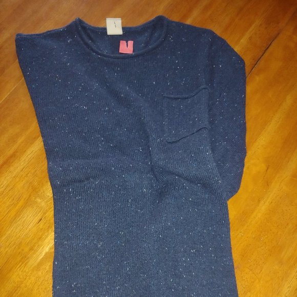 Navy'ish Blue (tweed speckle) Crew Neck Sweater Size Medium by Hollister - Picture 1 of 4